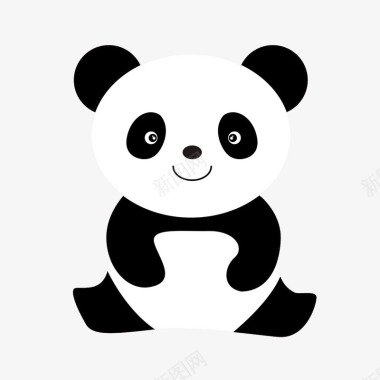 卡通动物头像简笔画小熊猫图标图标