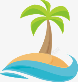海岛椰子树矢量图素材