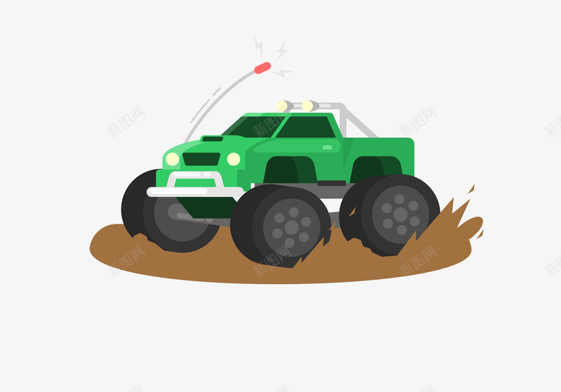泥沙中的绿色车png免抠素材_88icon https://88icon.com 泥水 泥沙 泥泞 泥浆 绿色 越野车