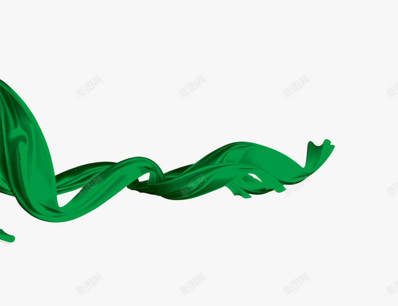 绿色飘带装饰png免抠素材_88icon https://88icon.com 丝带 活动装饰元素 织带 绿色飘带装饰