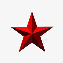 立体形状星星红色立体星星高清图片