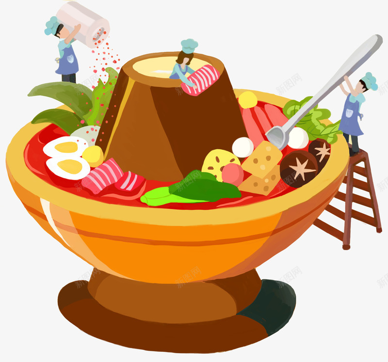 火锅食材插画png免抠素材_88icon https://88icon.com 中国龙火锅 卡通手绘 手绘插画 火锅 美食 装饰图案 食材 香气四溢