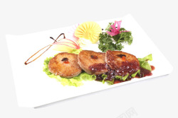精美菜式红烧鹅肝法式鹅肝高清图片