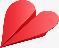 红色折纸红色情人节爱心飞机高清图片