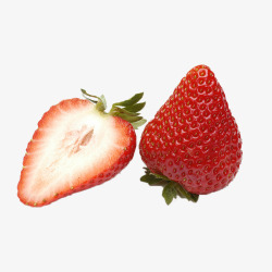 草莓水果切开图素材
