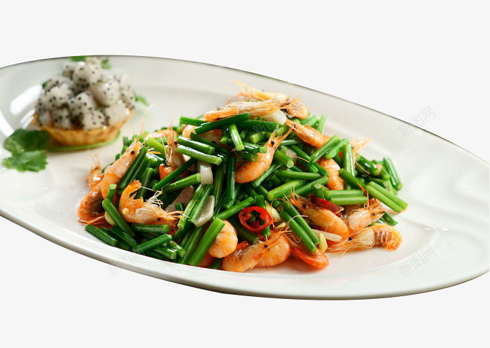 韭菜花炒河虾png免抠素材_88icon https://88icon.com 产品实物 美食 菜肴 韭菜花