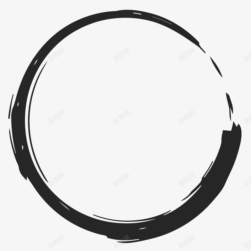 水墨毛笔字圆环图png免抠素材_88icon https://88icon.com 创意 圆圈 圆环 墨水 弯曲笔触 手绘图 毛笔 画圈 简图 绘画