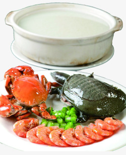甲鱼海鲜砂锅粥素材
