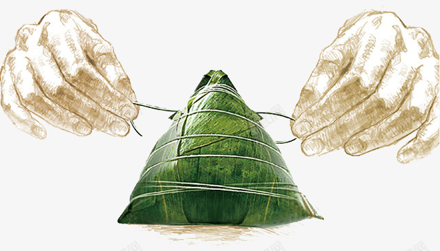 手绘动作png免抠素材_88icon https://88icon.com 包粽子 插画 美食 食材 食物