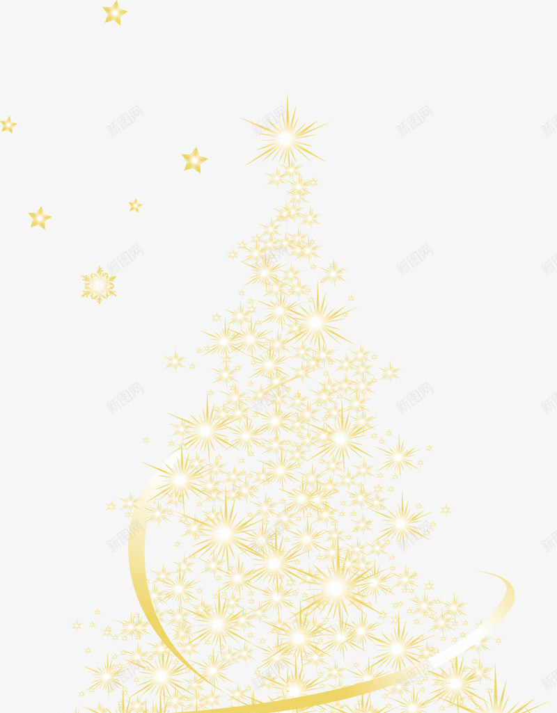黄色梦幻圣诞树星星装饰png免抠素材_88icon https://88icon.com 圣诞树 圣诞树线条 星星 梦幻 装饰 黄色
