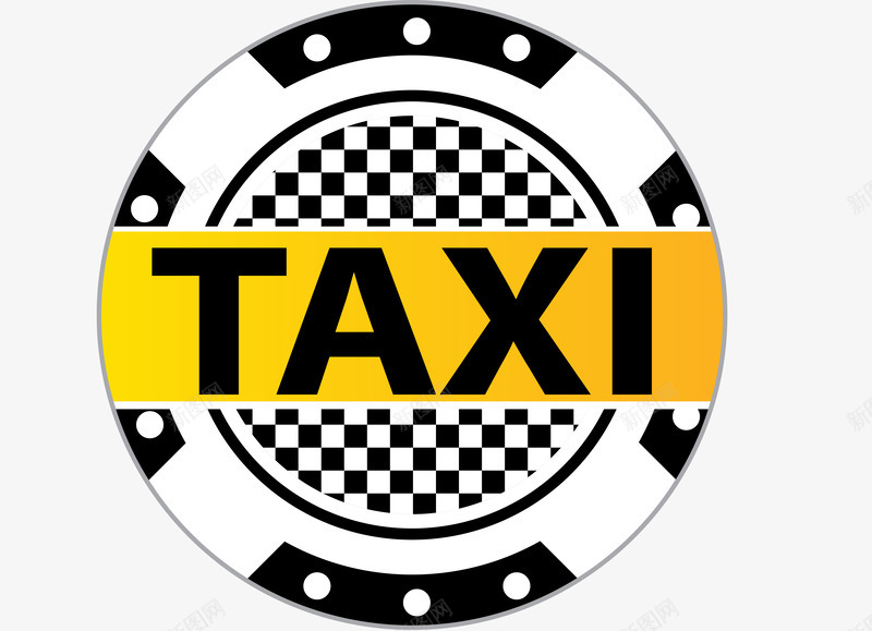 出租车圆形标签png免抠素材_88icon https://88icon.com TAXI 井盖 出租车 卡通标签 圆形 装饰