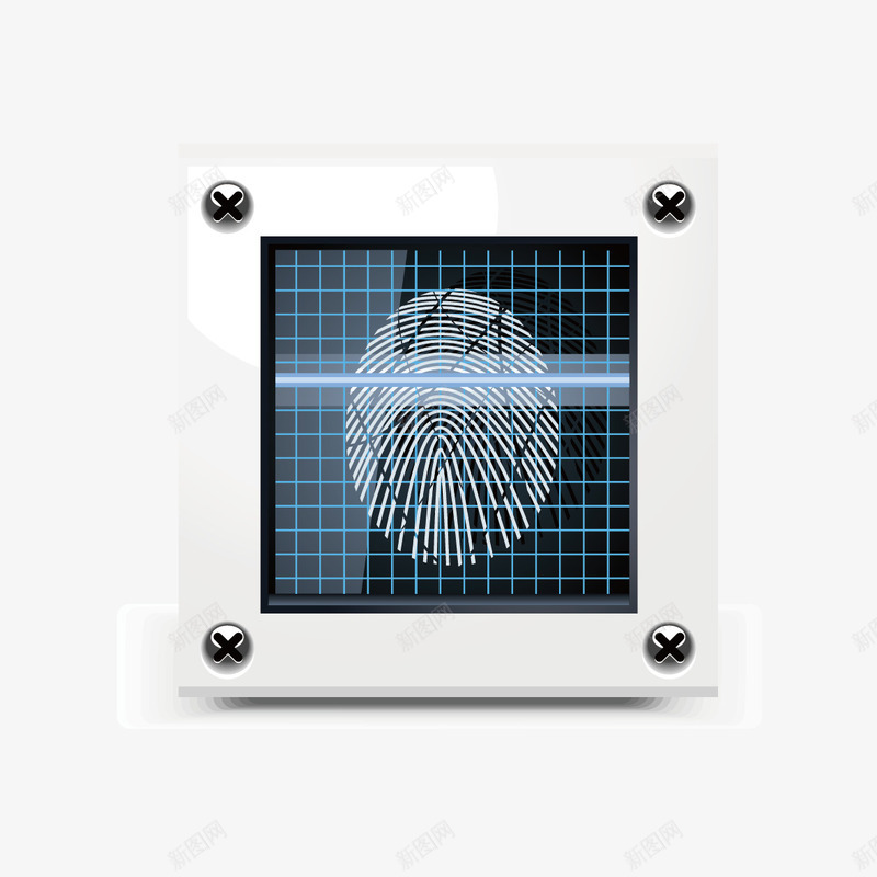指纹识别矢量图ai免抠素材_88icon https://88icon.com 指纹 指纹检索 矢量高科技 识别系统 矢量图