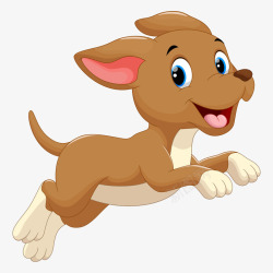 通动物漫画奔跑的小狗矢量图高清图片