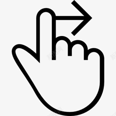 划粽子一个手指轻扫手势符号右手抚摩图标图标