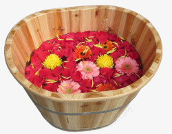 花瓣水和足浴盆素材