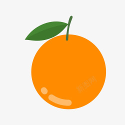 卡通水果橙子图卡通扁平化橙子水果矢量图高清图片