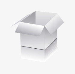 盒子立体拟真白色方形打开的素材