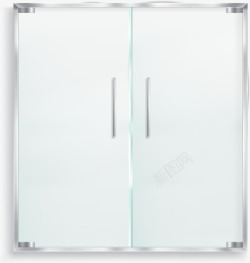 透明的玻璃门手绘双开门矢量图高清图片
