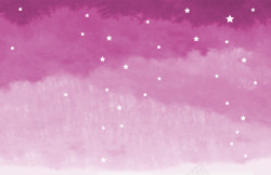 手绘紫色星空风景素材