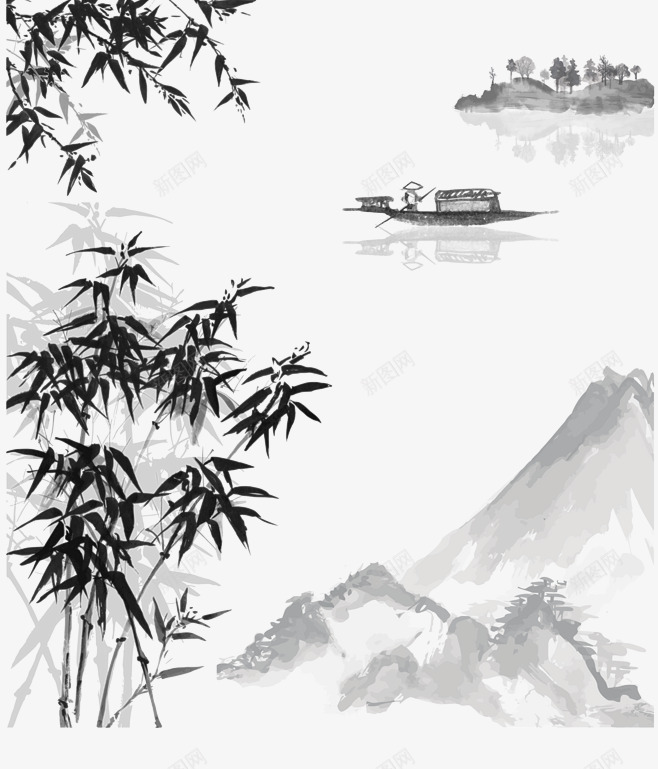 水墨风景山png免抠素材_88icon https://88icon.com 山 水墨 素材 风景