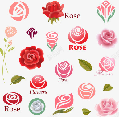 情人节广告素材玫瑰图标矢量图图标