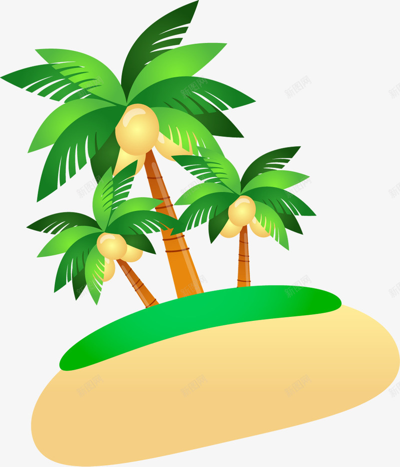 夏日沙滩卡通海边椰子树png免抠素材_88icon https://88icon.com 卡通 夏日 椰子树 沙滩 海边