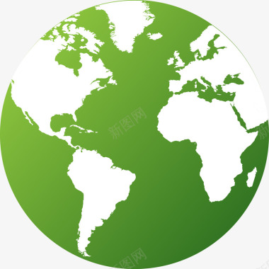 绿叶绿色地球图标图标