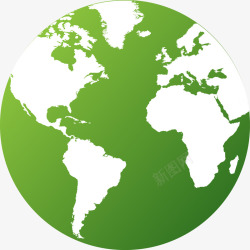 可回收环保标绿色地球图标高清图片