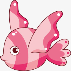 海底动物矢量图卡通手绘粉色带翅膀的鱼高清图片