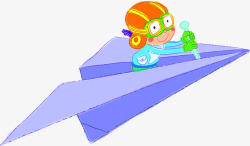 蓝色纸飞机手绘蓝色儿童纸飞机梦想儿童节六一61高清图片