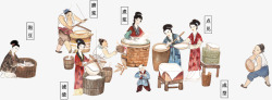 中国古代制作豆腐流程图素材