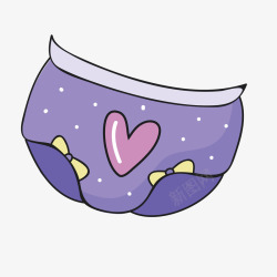 紫色手绘圆弧纸尿裤元素矢量图素材