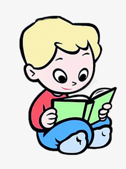 看书的小男孩素材