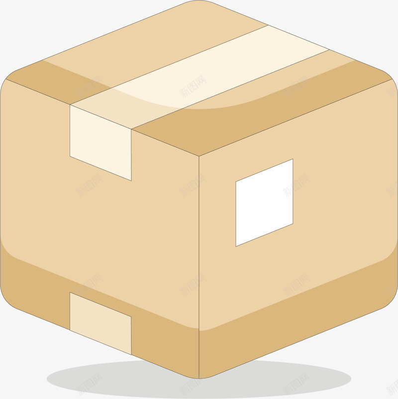一个纸盒子矢量图ai免抠素材_88icon https://88icon.com 密封 标签 盒子 箱子 纸盒子 纸箱子 胶带 矢量图