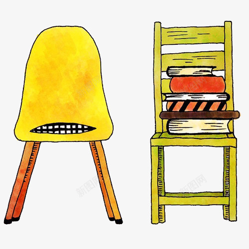 椅子和书本插画png免抠素材_88icon https://88icon.com 书 手绘 插画 椅子 美术 设计