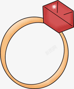 卡通手绘钻石戒指素材