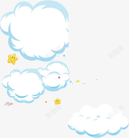 创意卡通手绘白色的云朵效果星星png免抠素材_88icon https://88icon.com 云朵 创意 卡通 效果 星星 白色