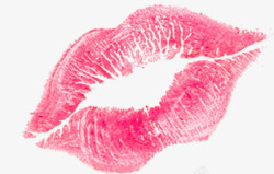 创意合成粉红色的唇印浪漫素材