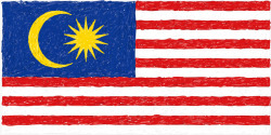 红色横条马来西亚国旗高清图片