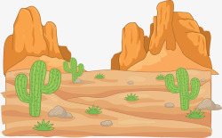 干枯沙漠岩石矢量图素材
