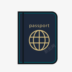 灰黄色出国旅行护照矢量图素材