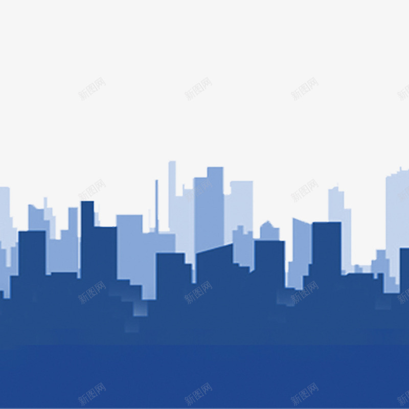 城市大楼剪影png免抠素材_88icon https://88icon.com 城市大楼 网页设计 背景图案 蓝色背景 装饰元素