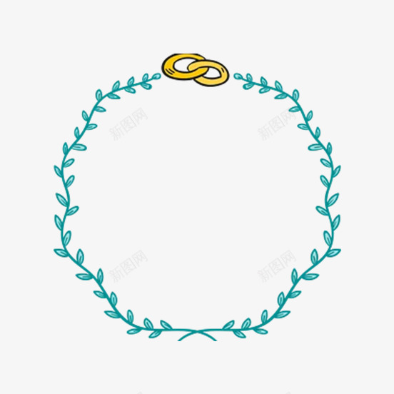 蓝色小草环png免抠素材_88icon https://88icon.com 圆形 小草 桔梗 简单花环 花框 花环 蓝色 边框