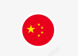 圆形中国国旗素材