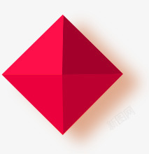 立体红色几何体装饰素材