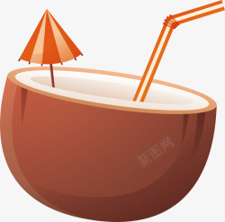 夏天椰汁夏天休闲新鲜饮料椰汁矢量图高清图片