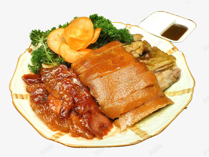 烤乳猪拼盘png免抠素材_88icon https://88icon.com 中华美食 乳猪拼盘 传统美食 凉菜 熟菜 盘子 美味 蘸酱 装饰 餐饮美食