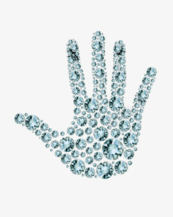 钻石组成的手素材