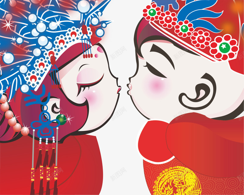 中国古典结婚风格卡通人物png免抠素材_88icon https://88icon.com 中国 人物 卡通 古典 结婚 风格