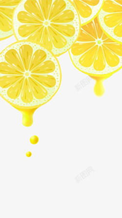橙汁饮料柠檬片高清图片